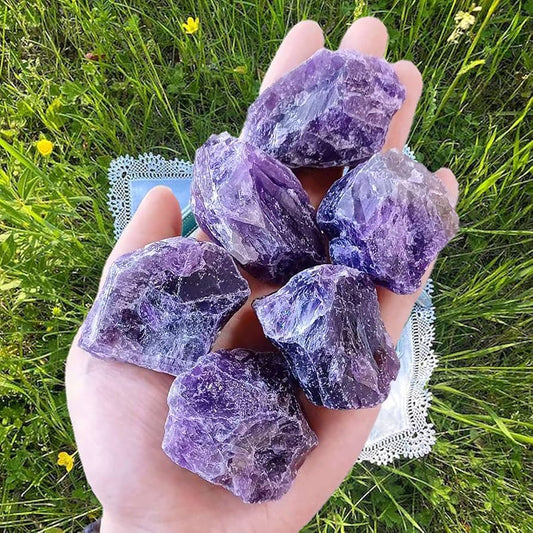 Raw Amethyst Crystal Set (Natural, High-Vibration Stones)